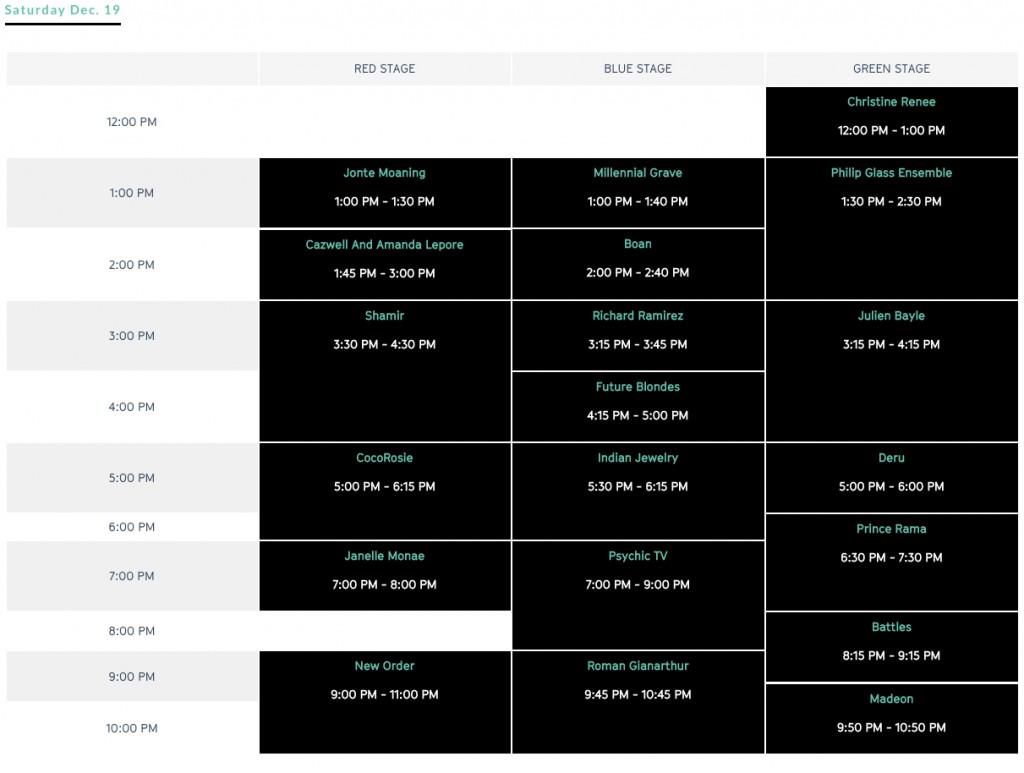 Day For Night Schedule Saturday Dec 19 Houston